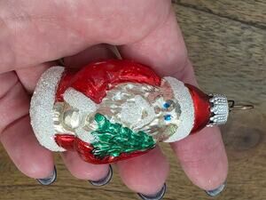 VTG Inge Glas Santa Ornament Old World Christmas German Blown Glass Tree 1990